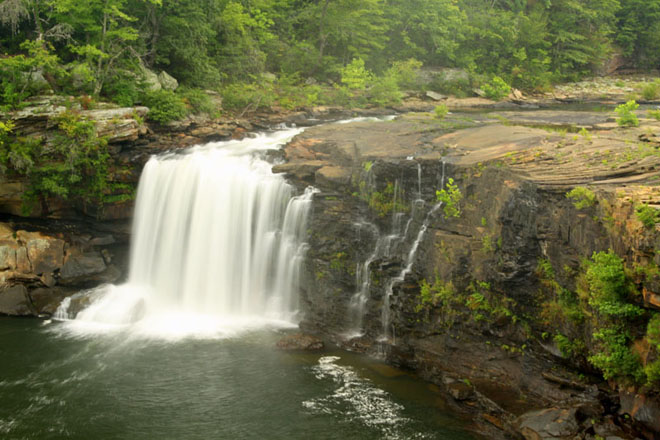 Little River Falls located at Little River Canyon National Preserve on Lookout Mountain in Alabama.